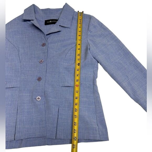 Vintage Sag Harbor Light Blue Suit Set Matching Blazer High Waisted Pants Suit - Picture 9 of 15